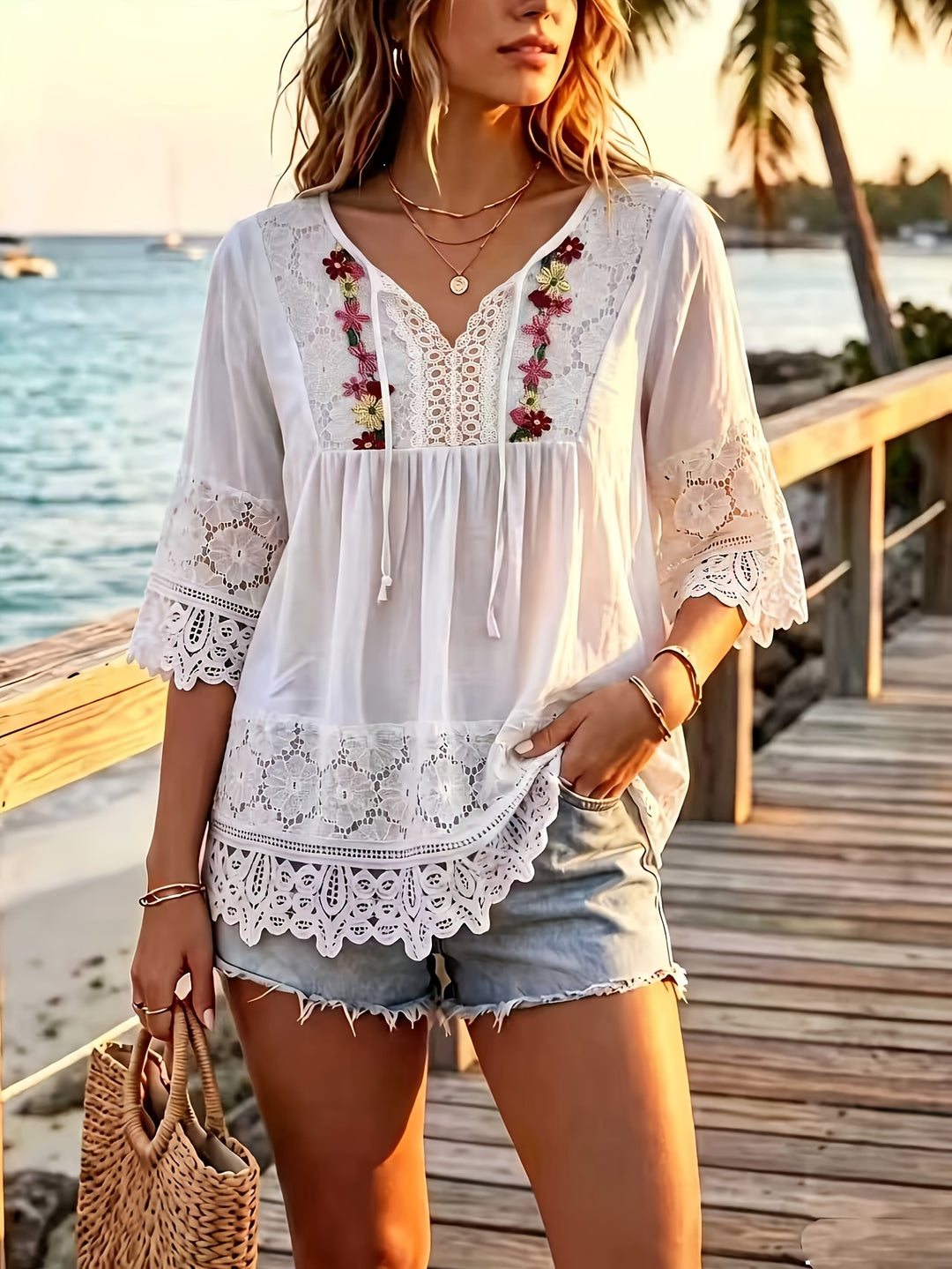 Imogen | Lace Patchwork Top