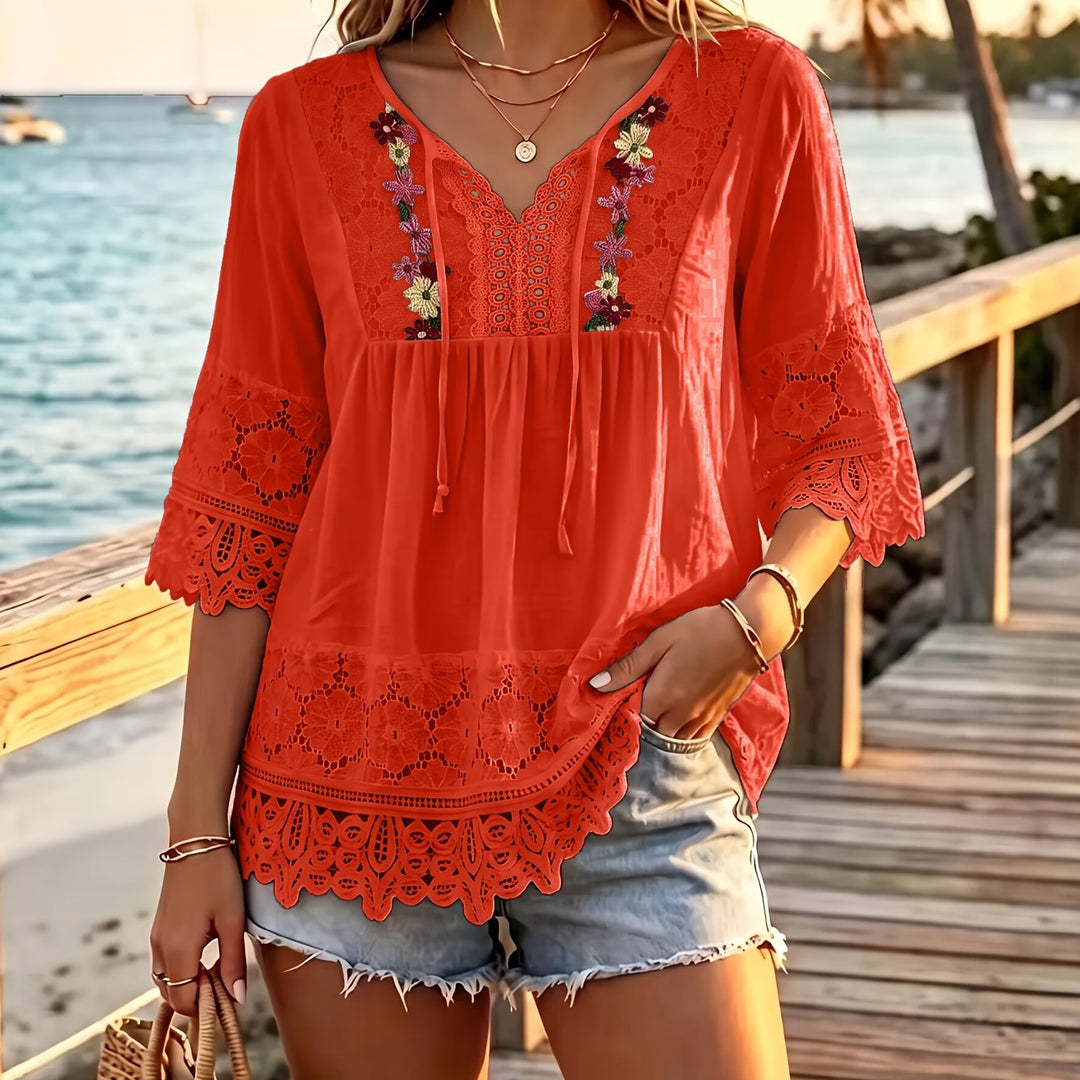 Imogen | Lace Patchwork Top