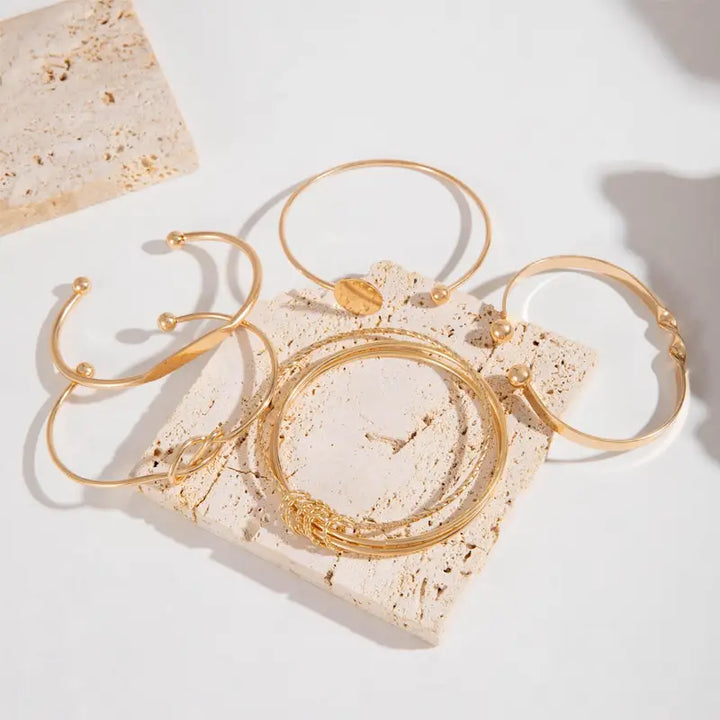 Elegant Gold Bracelet Set