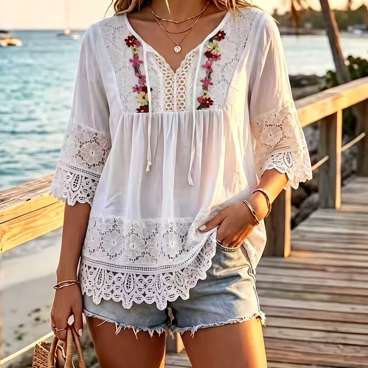 Imogen | Lace Patchwork Top