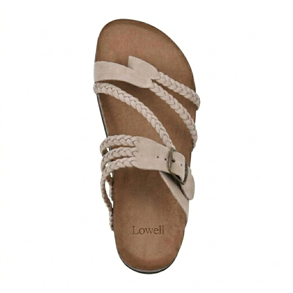 Hayleigh | Braided Cork Sandals – Single Buckle