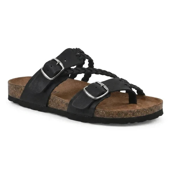 Hayleigh | Braided Cork Sandals – Single Buckle