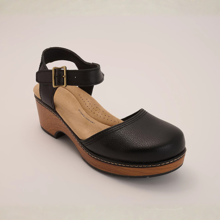 Nora | Leather Platform Clogs