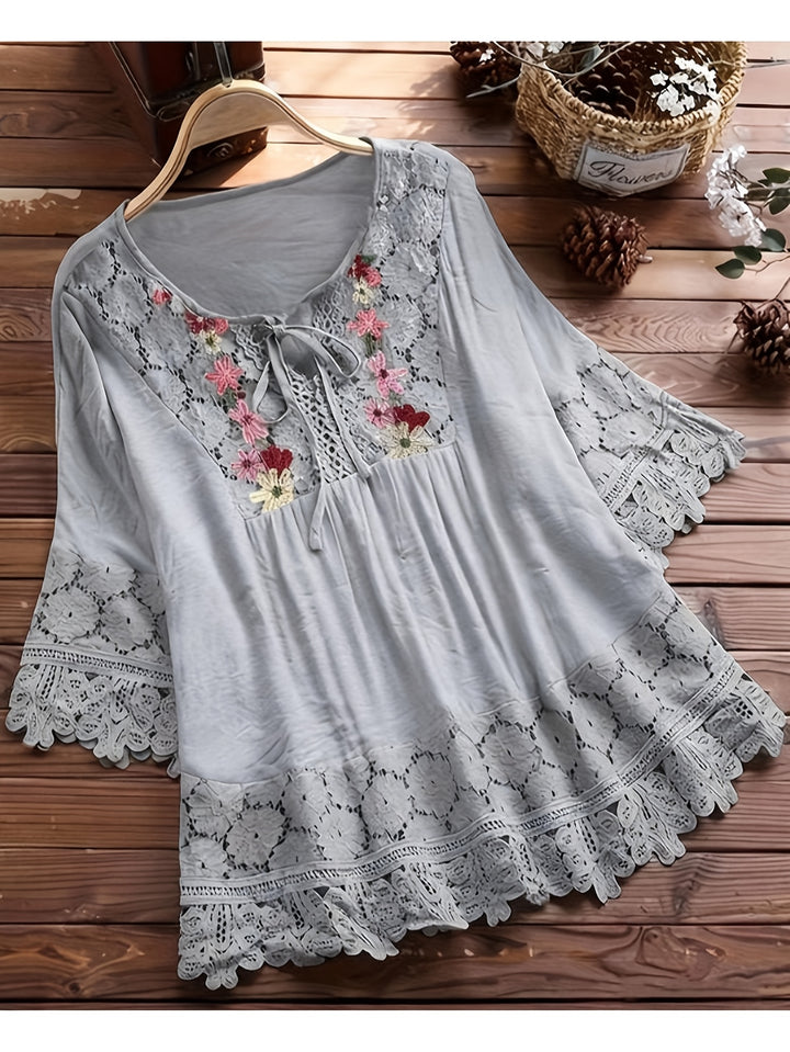 Imogen | Lace Patchwork Top