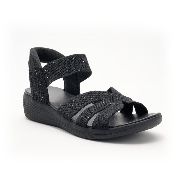Tessa | Sequin Knit Wedge Sandals