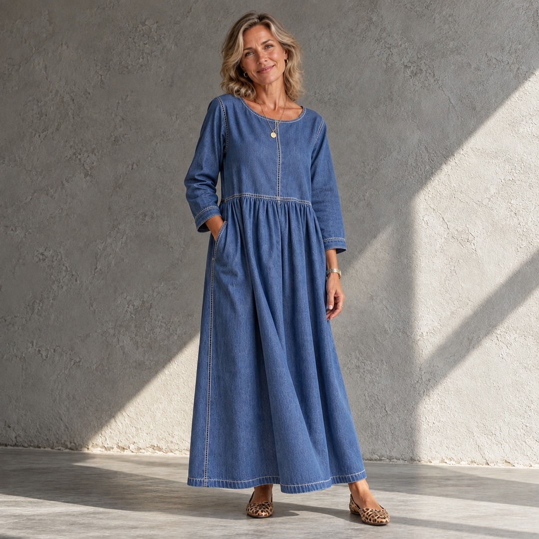 Zephyrelle | Vintage Denim Maxi Dress