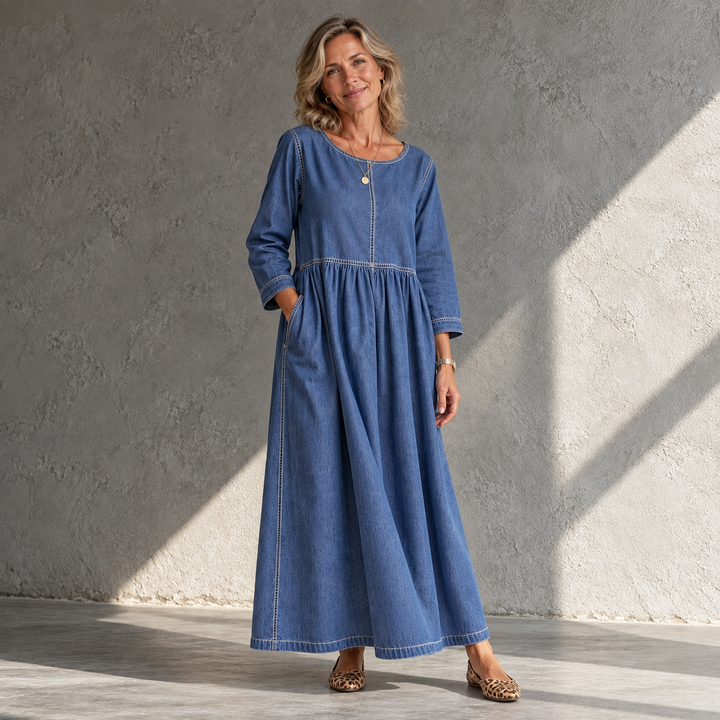 Zephyrelle | Vintage Denim Maxi Dress