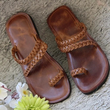 Cleo | Braided Leather Slides