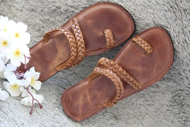 Cleo | Braided Leather Slides