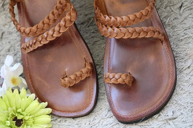 Cleo | Braided Leather Slides
