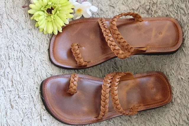 Cleo | Braided Leather Slides