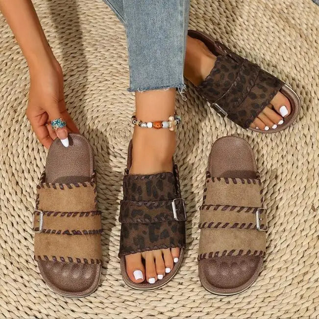 Savannah | Leopard Comfort Slides