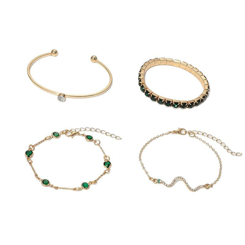 Emerald Detail Bracelet Set