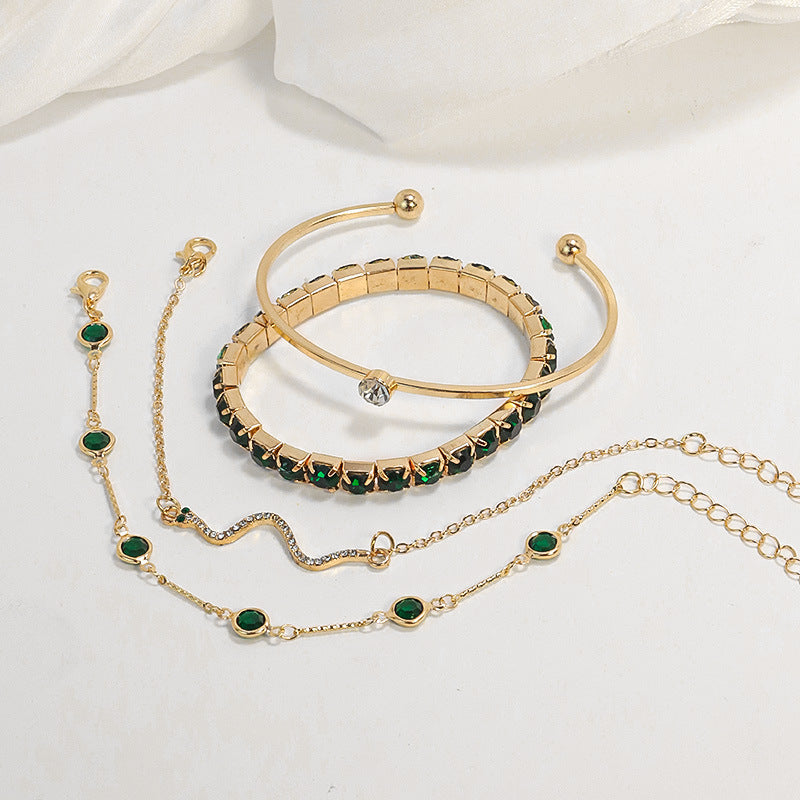Emerald Detail Bracelet Set