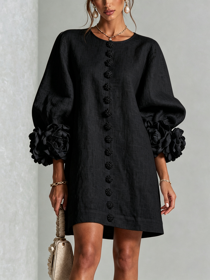 Camellia | Floral Cuff Mini Dress