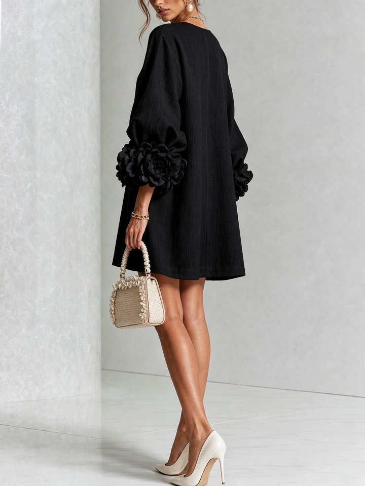 Camellia | Floral Cuff Mini Dress