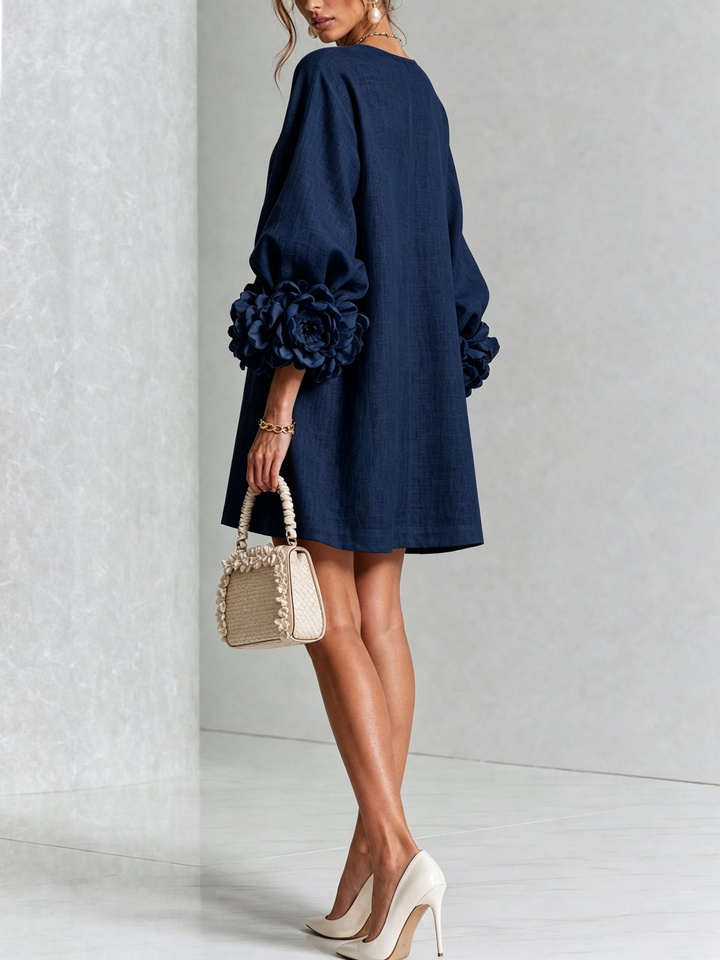 Camellia | Floral Cuff Mini Dress