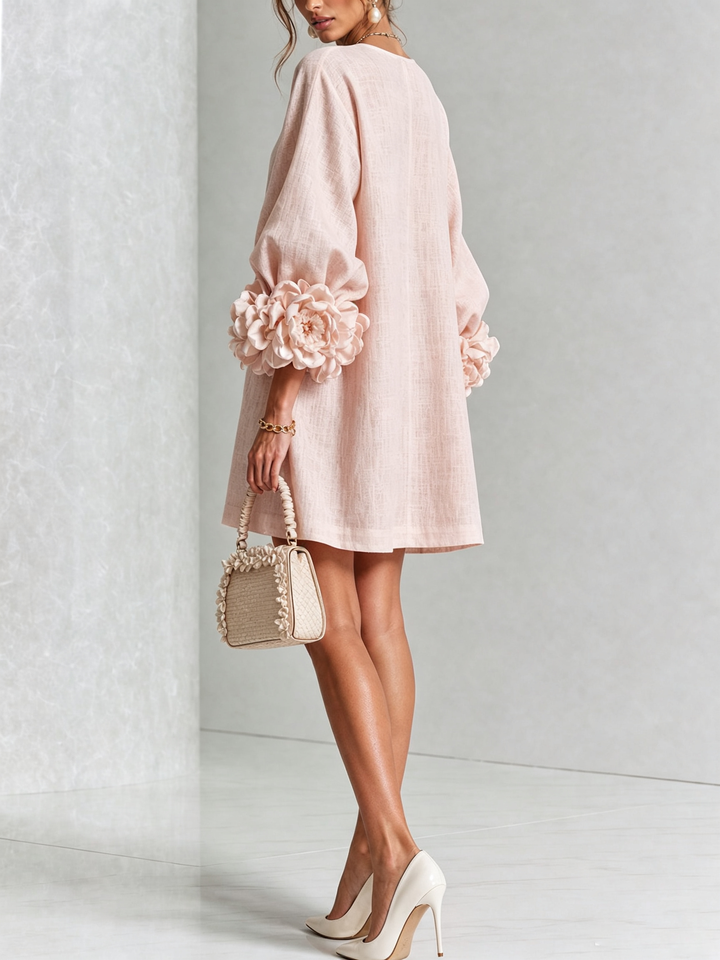 Camellia | Floral Cuff Mini Dress