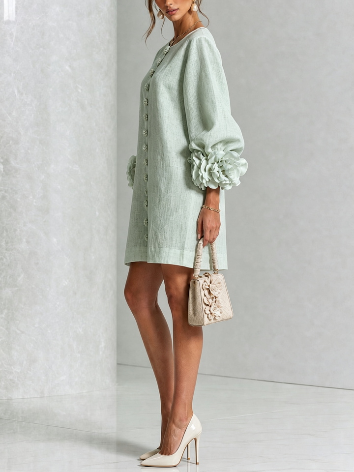Camellia | Floral Cuff Mini Dress