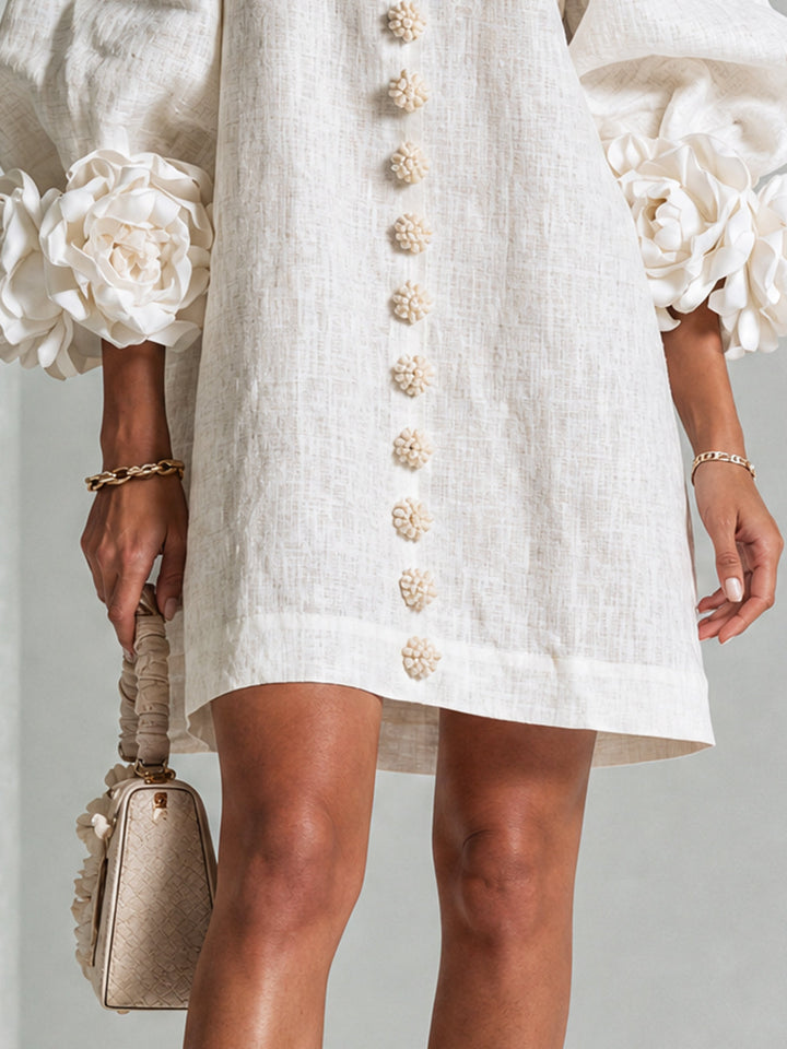 Camellia | Floral Cuff Mini Dress
