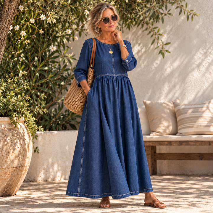 Zephyrelle | Vintage Denim Maxi Dress