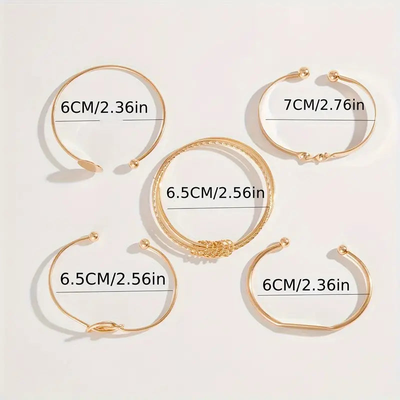 Elegant Gold Bracelet Set