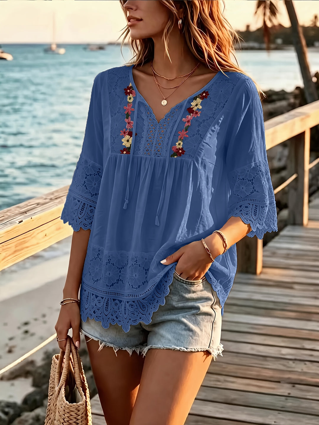 Imogen | Lace Patchwork Top