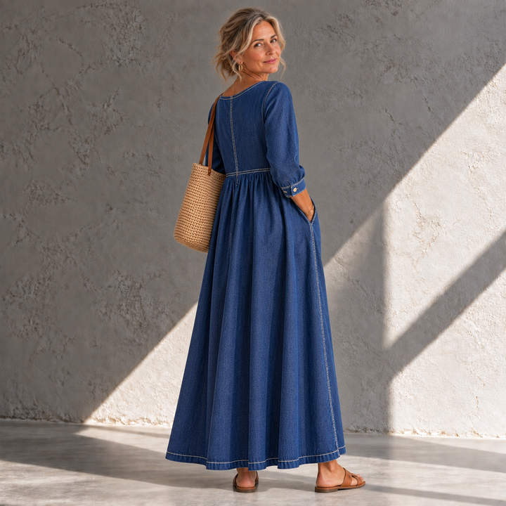Zephyrelle | Vintage Denim Maxi Dress