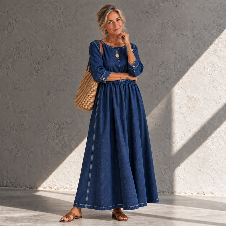 Zephyrelle | Vintage Denim Maxi Dress