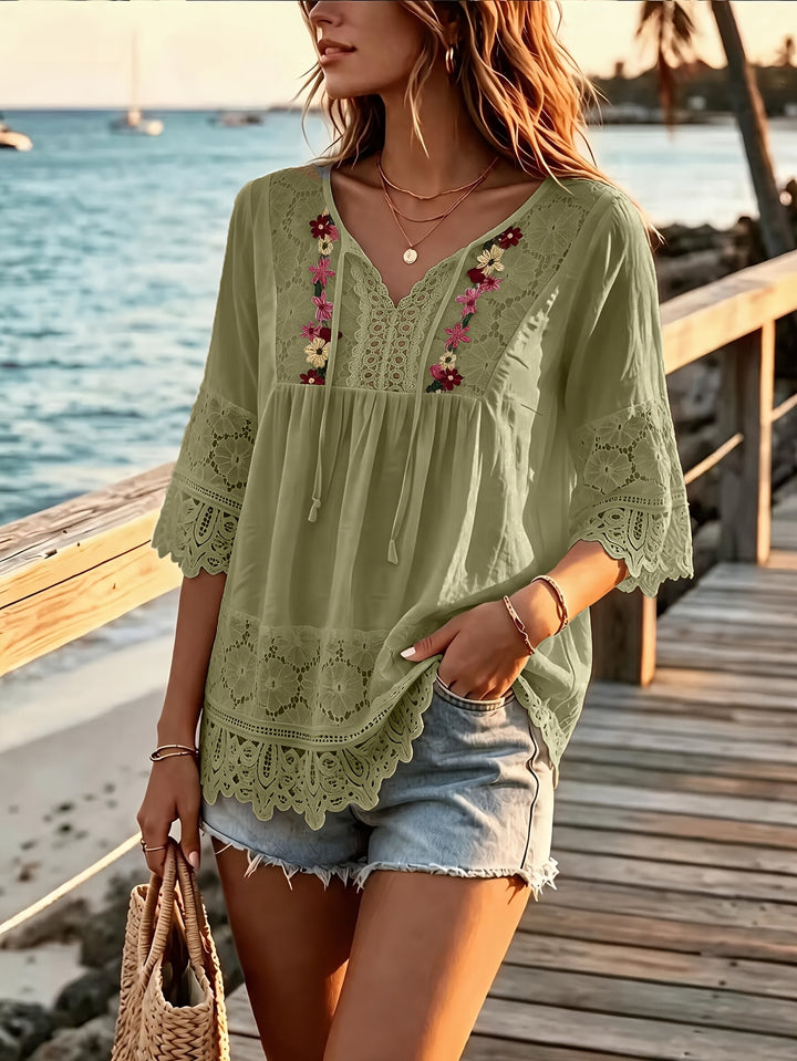 Imogen | Lace Patchwork Top