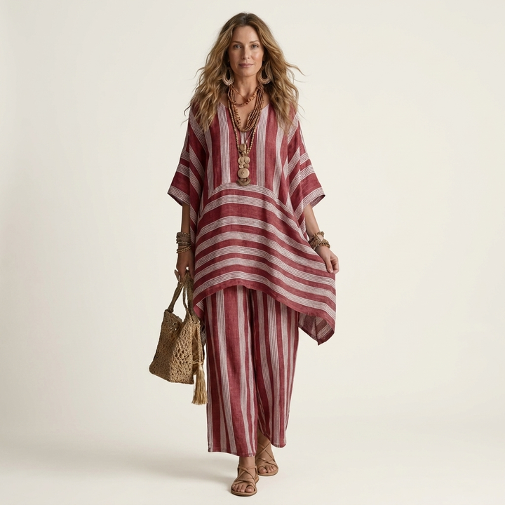 Kiara | Striped Linen Set