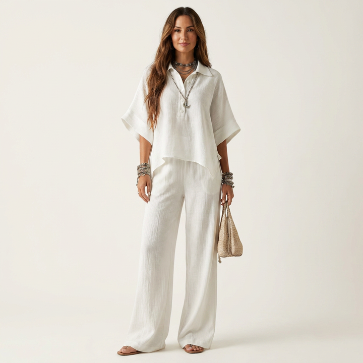 Eriola | Cotton-Blend Gauze Two-Piece Set
