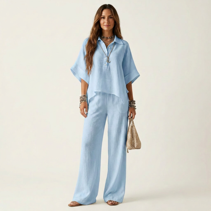 Eriola | Cotton-Blend Gauze Two-Piece Set