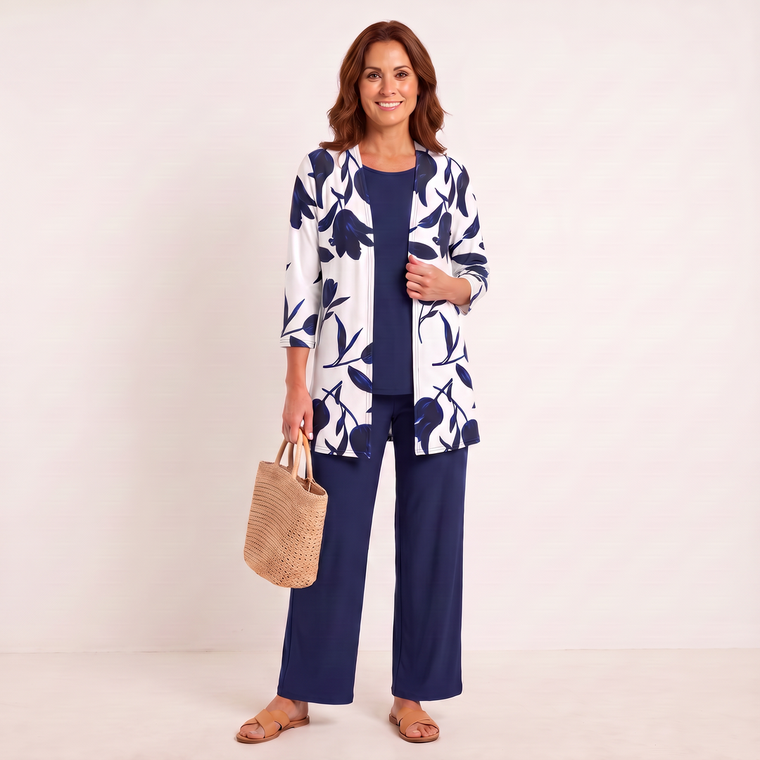 Ivy Three-Piece Set Blue front