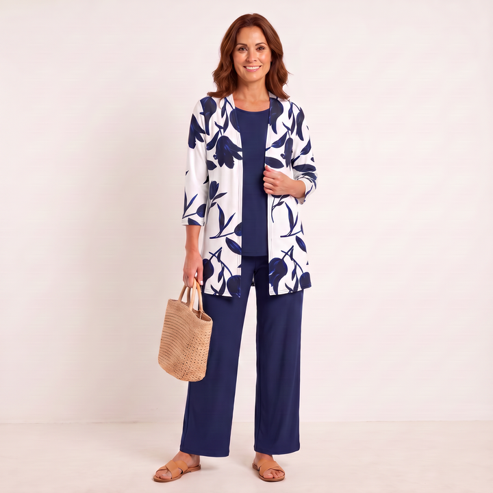 Ivy Three-Piece Set Blue front