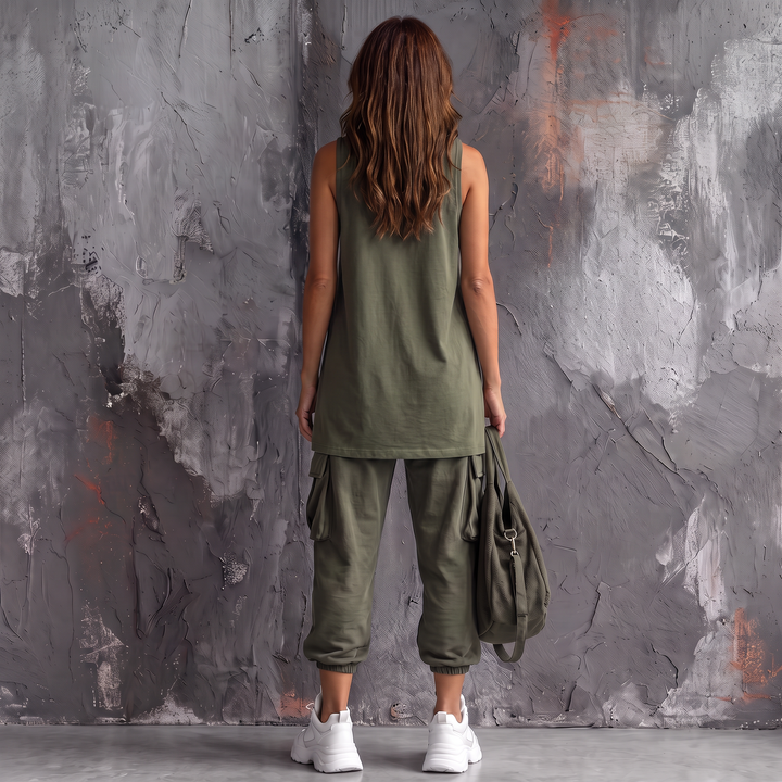 Zenara Two-Piece Set Green back