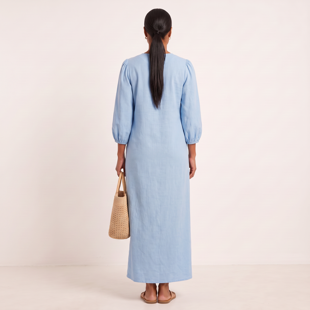 Talia Maxi Dress Light Blue back