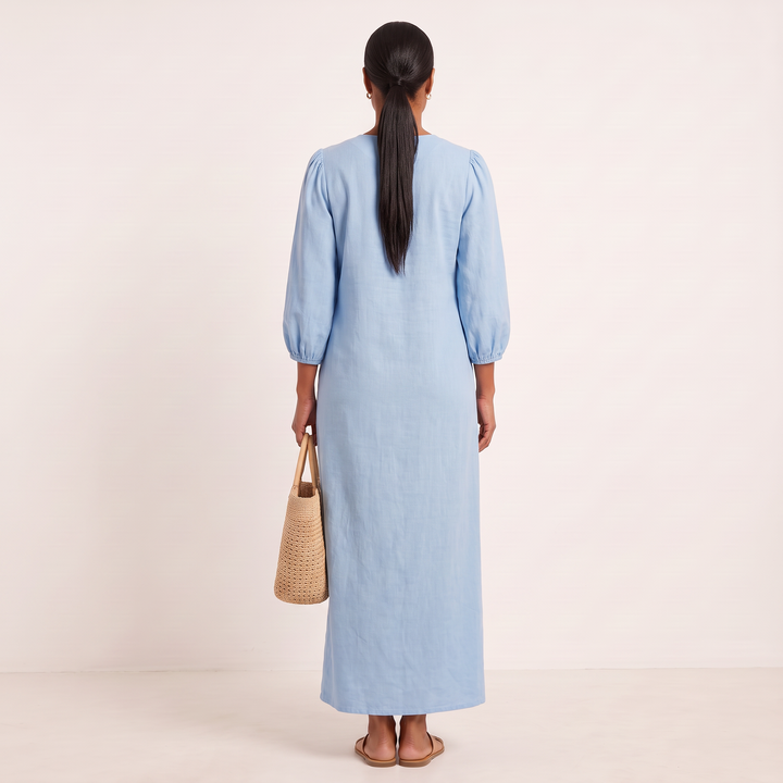 Talia Maxi Dress Light Blue back