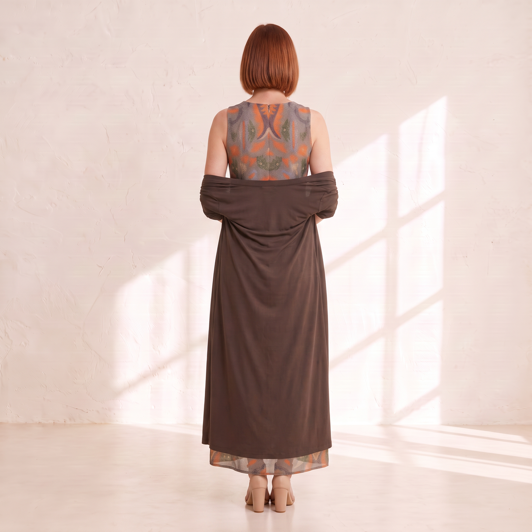 Élina Dress Set Mocha back