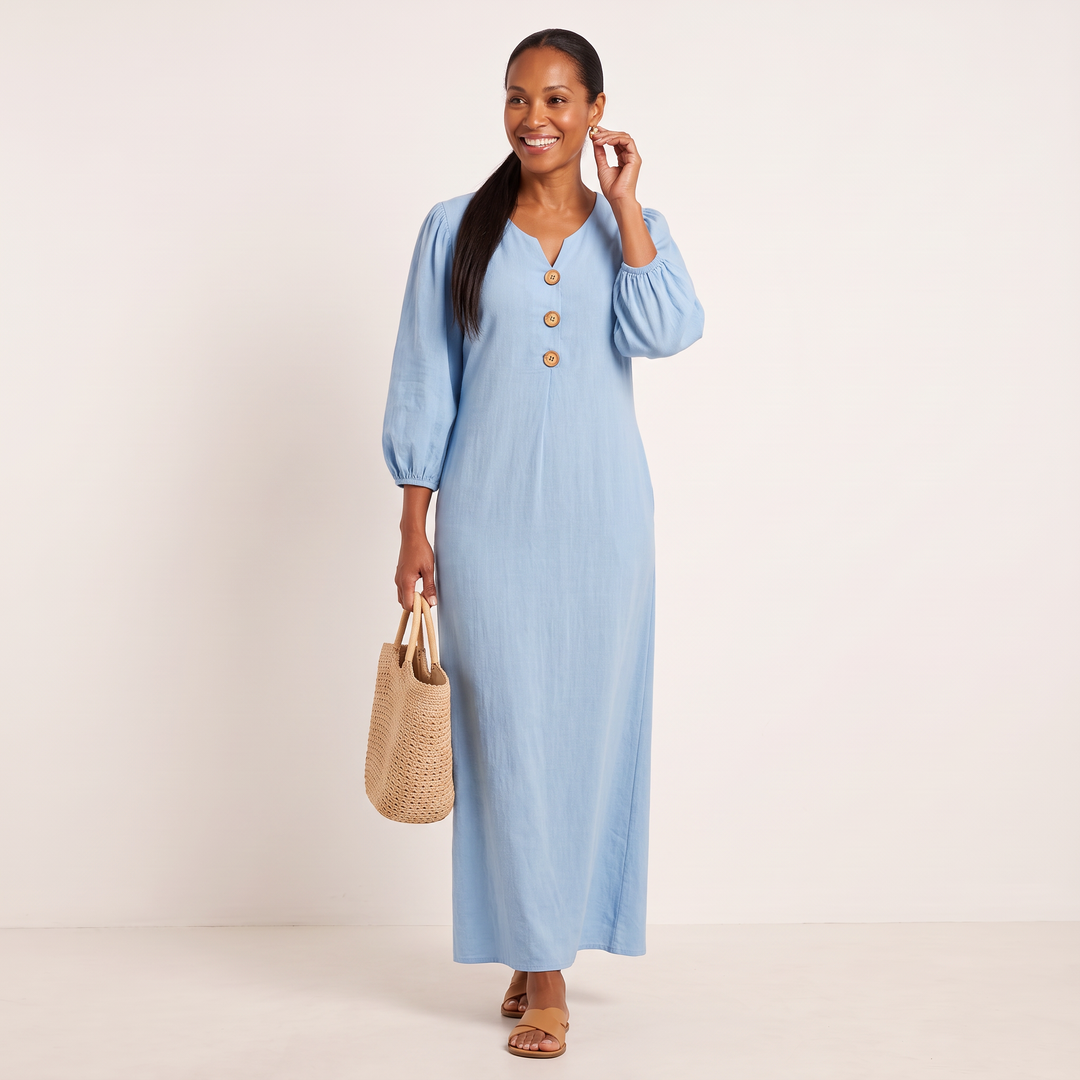 Talia Maxi Dress Light Blue front