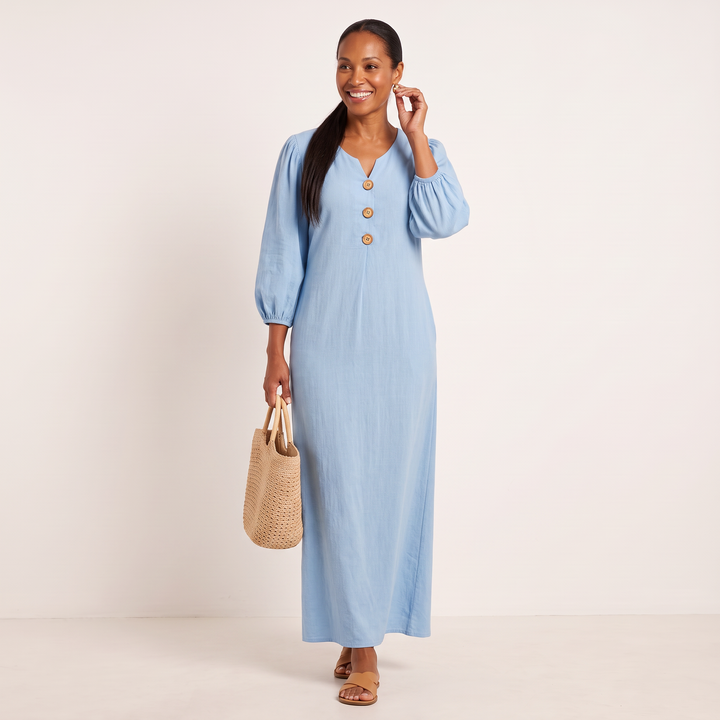 Talia Maxi Dress Light Blue front