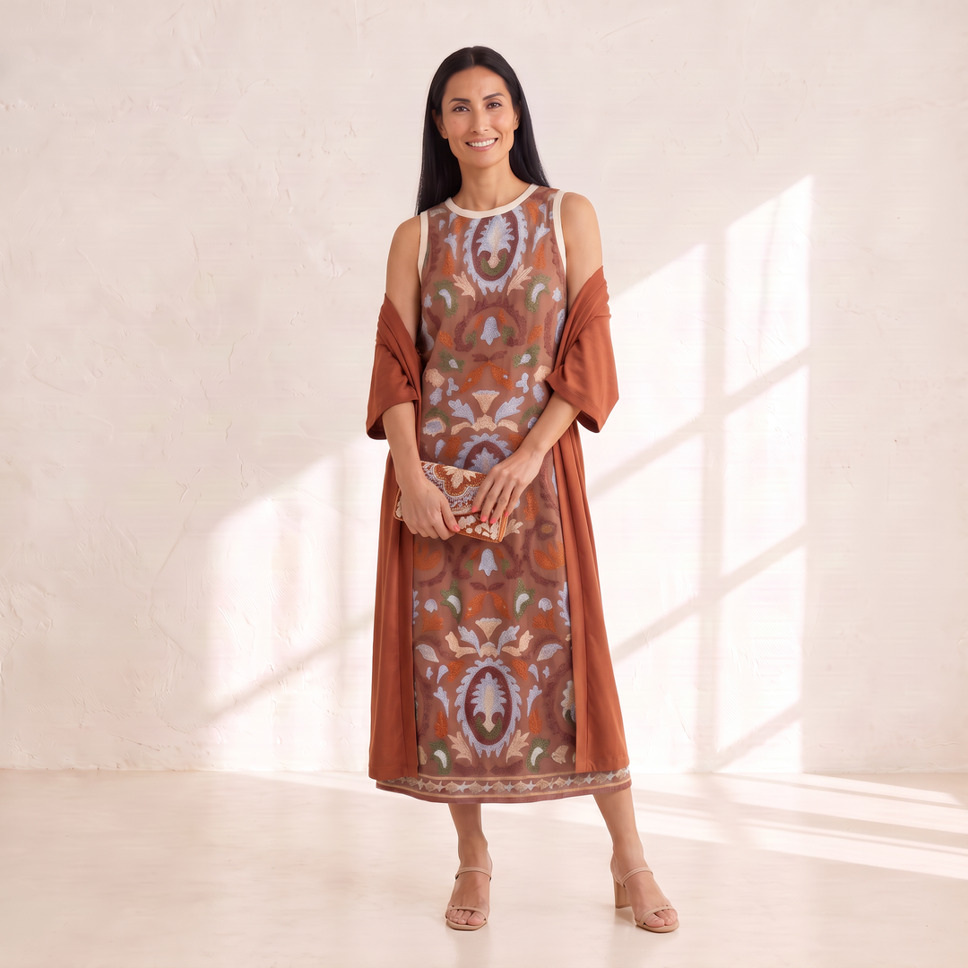 Élina Dress Set Brown front