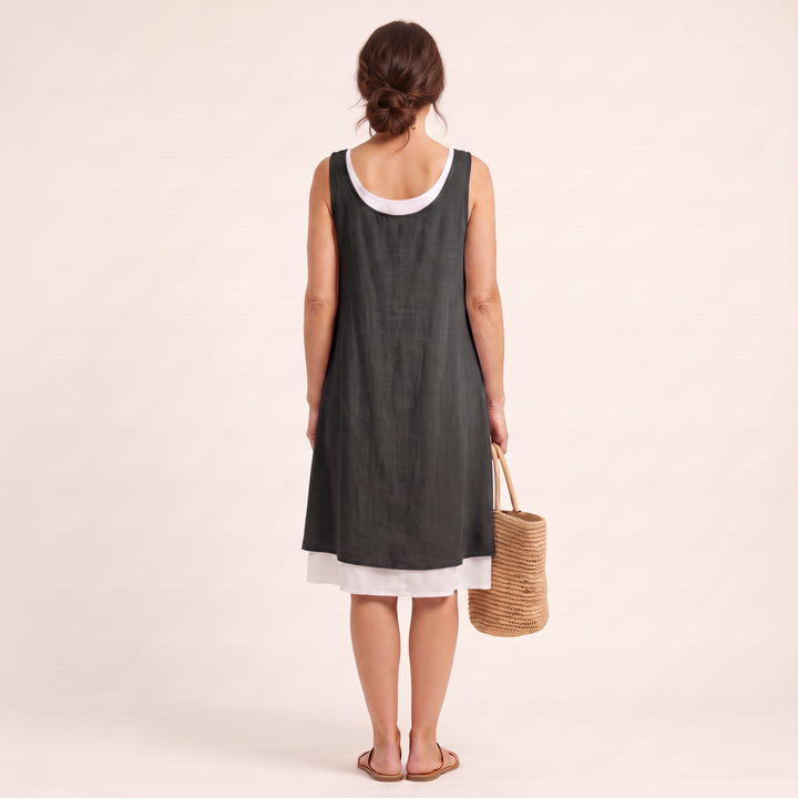 Sofia Spring Dress Black back