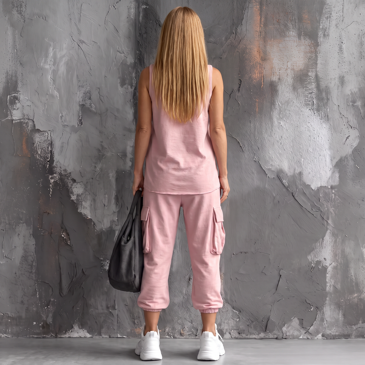 Zenara Two-Piece Set Pink back