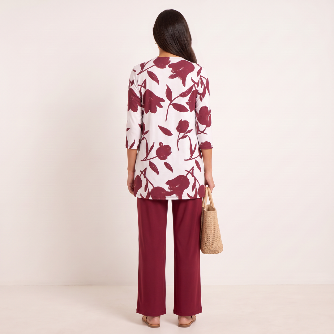 Ivy Three-Piece Set Burgundy back