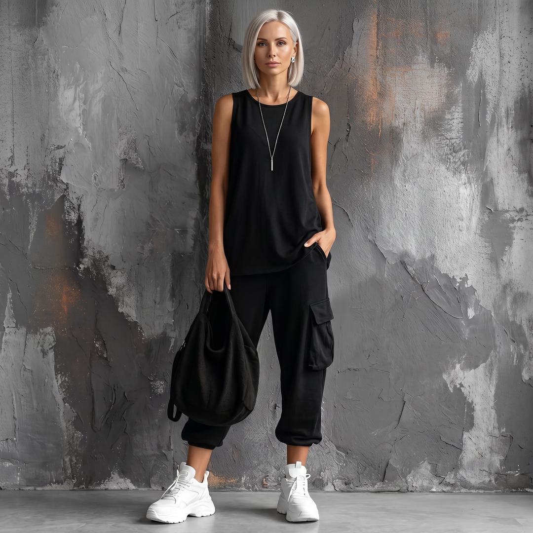 Zenara Two-Piece Set Black front