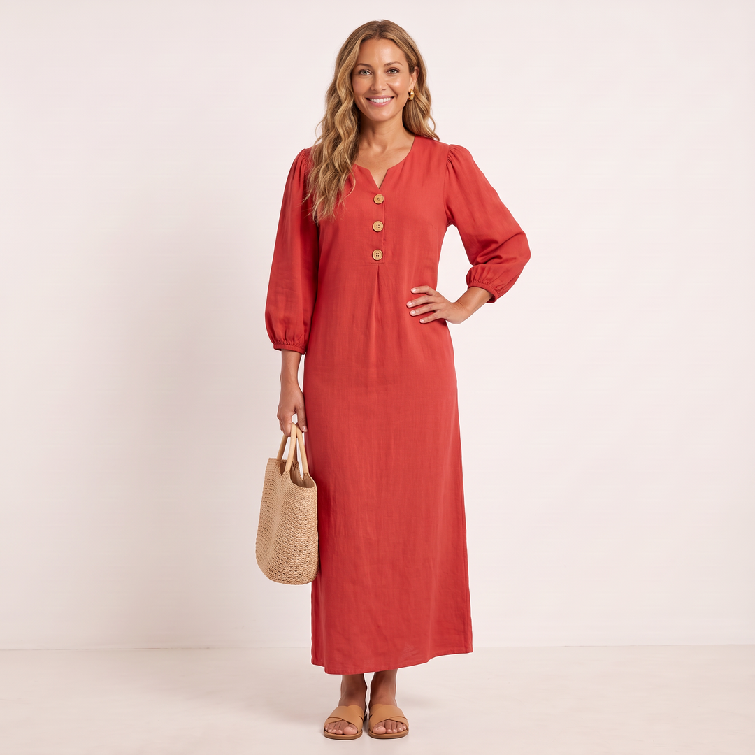 Talia Maxi Dress Red front