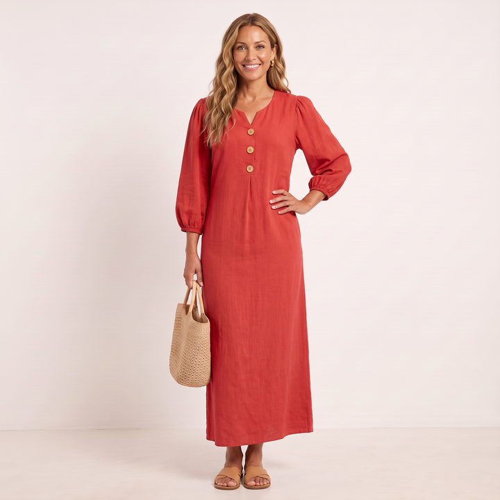 Talia Maxi Dress Red front