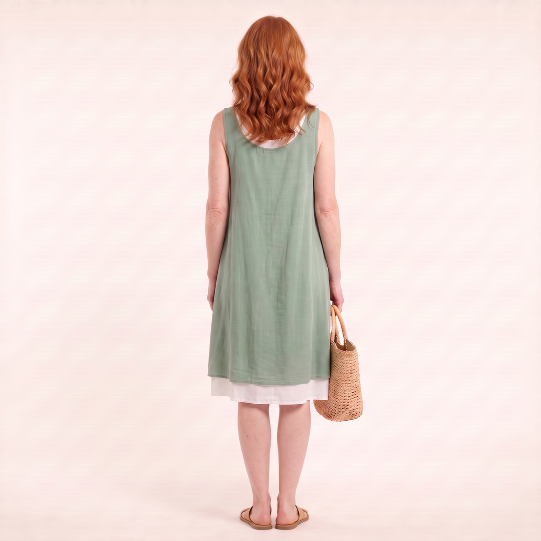 Sofia Spring Dress Green back