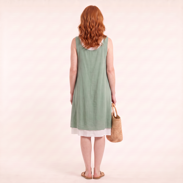 Sofia Spring Dress Green back